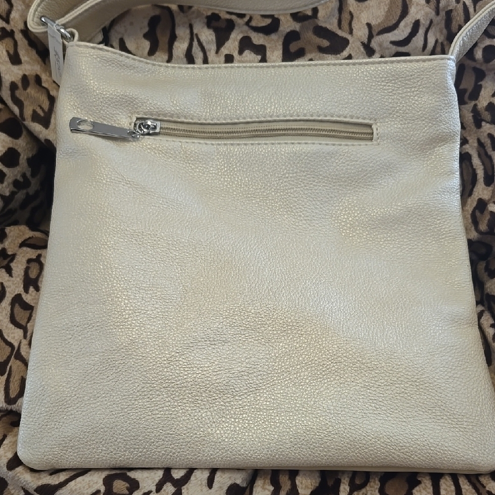 Elegant Cream Studded Crossbody Bag - Picture 3 of 4